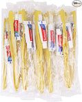 Disposable Toothbrushes with Toothpaste100 Pack Yellow Hollow Individually Wrapped Disposable Travel Toothbrushes Kit in Bulk for HomelessNursing HomeHotelCharity
