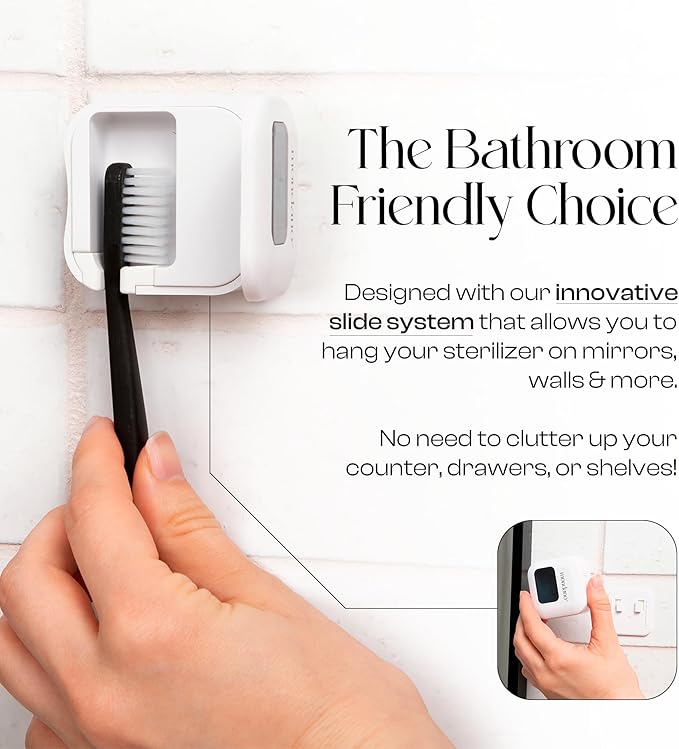 Mondano UV-C Toothbrush Sanitizer and Holder Toothbrush Case - Manual/Electric Toothbrush Cover for Any Toothbrush Head - Rechargeable Toothbrush Travel Case Tooth Brush Cover Cap for Home