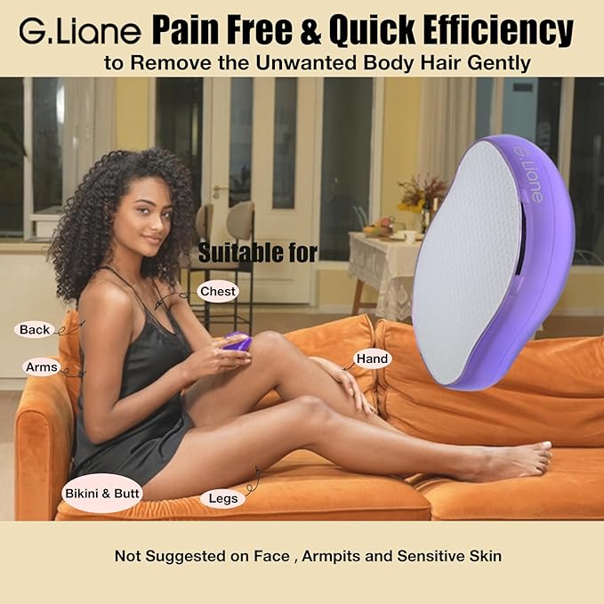 Crystal Hair EraserUpgraded Painless Crystal Hair RemoverEffective Nano Glass Hair Removal Device and Skin ExfoliationBody Epilator for Women and Men(Violet)