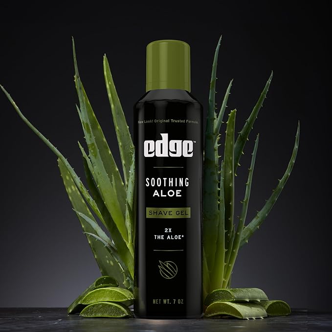 Edge Shaving Gel for Men Soothing Aloe with Twice The Aloe (6 Pack) - Shave Gel For Men That Moisturizes Protects and Soothes To Help Reduce Skin Irritation