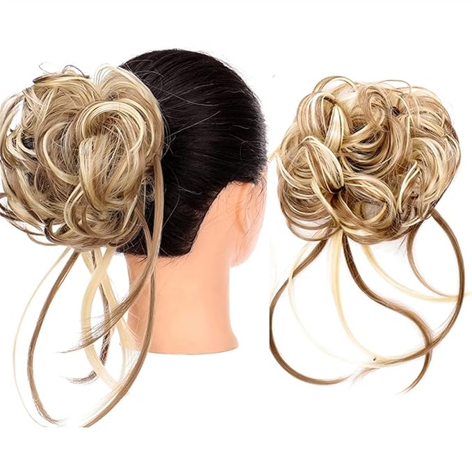 FRANCES Fake Hair Bun Synthetic Hair Bun with Elastic Comb Messy Bun Curls Hair Bun Women Wig Hair Extensions Hair Accessories Hair Accessories (Color : SW205-06)