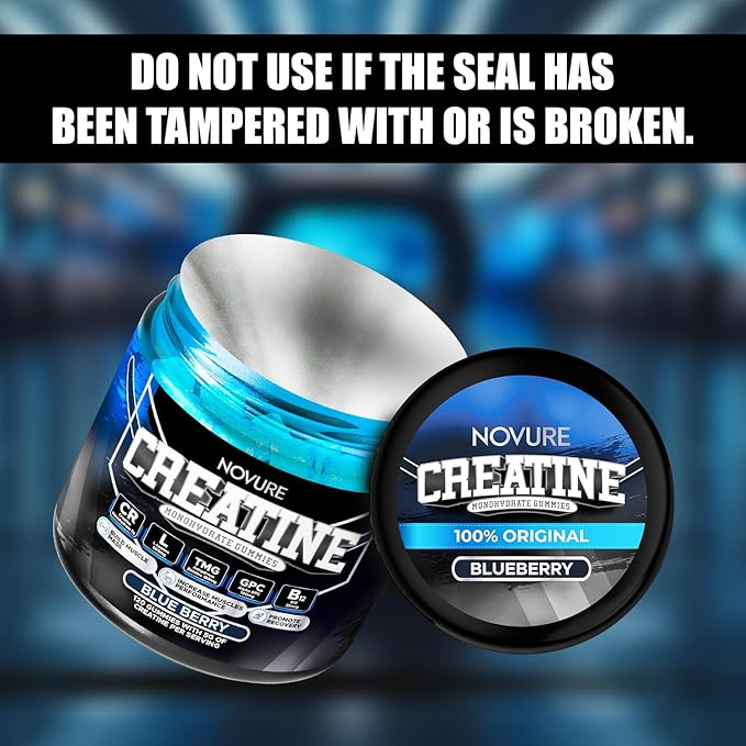 Creatine Monohydrate Gummies 5000mg ? Advanced Muscle &amp Focus Blend with Alpha GPC B12 &amp Taurine ? Vegan Sugar-Free Blueberry &amp Raspberry Flavors ? Made in USA 120 Gummies (30 Servings