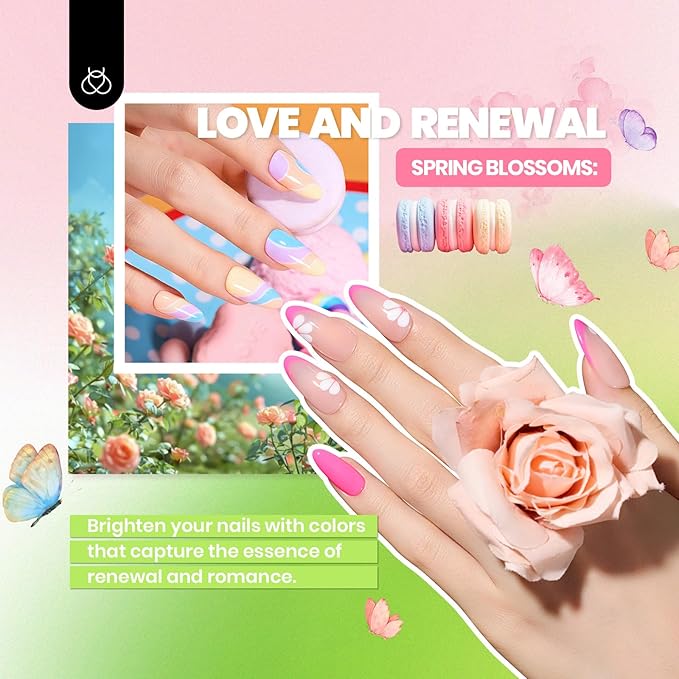Beetles Gel Nail Polish Kit with U V Light - 68 Pcs 35 Colors Pink Glitter Nude Gel Polish Set Vivid Seasons with Base Matte&ampGlossy Top Coat Home DIY Nail Stuff Art Set Gifts for Women Teens Girls