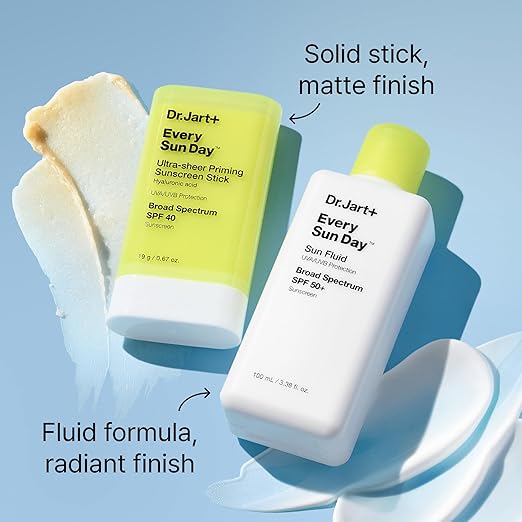 Dr.Jart+ Every Sun Day Invisible Korean Priming Sunscreen Stick SPF 40 with Hyaluronic Acid | Glides Over Makeup | Korean Skincare | Travel Size 0.67 Ounce