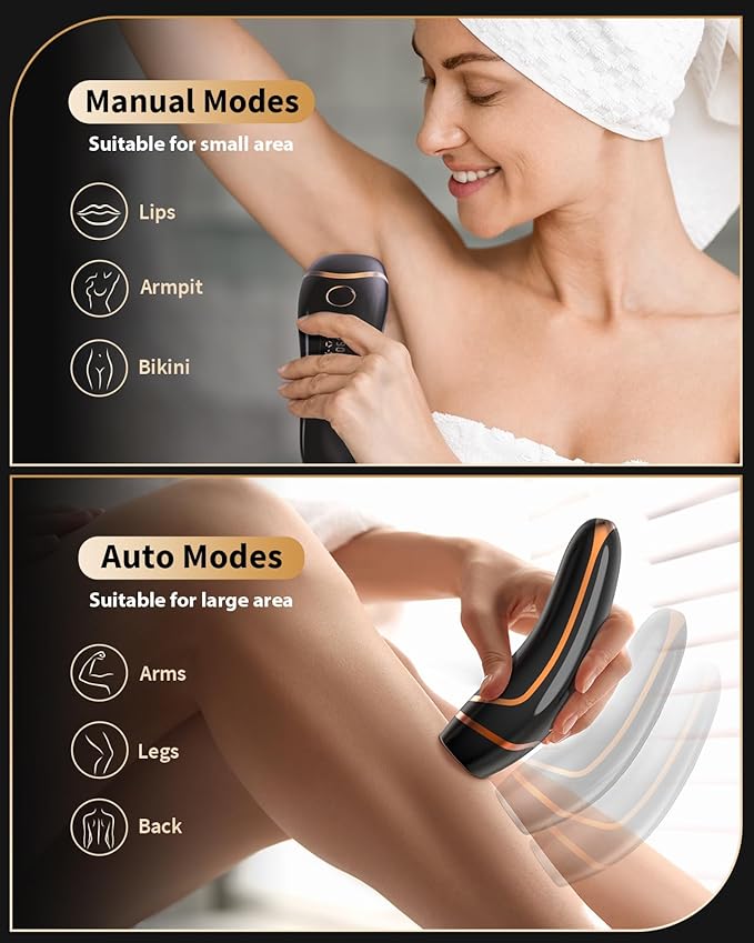 LYSMOSKI IPL Laser Hair Removal At Home Hair Removal for Women and Men Laser Hair Removal Device Pain-Free System for Lasting Hair Reduction on Face Armpits Bikini Area