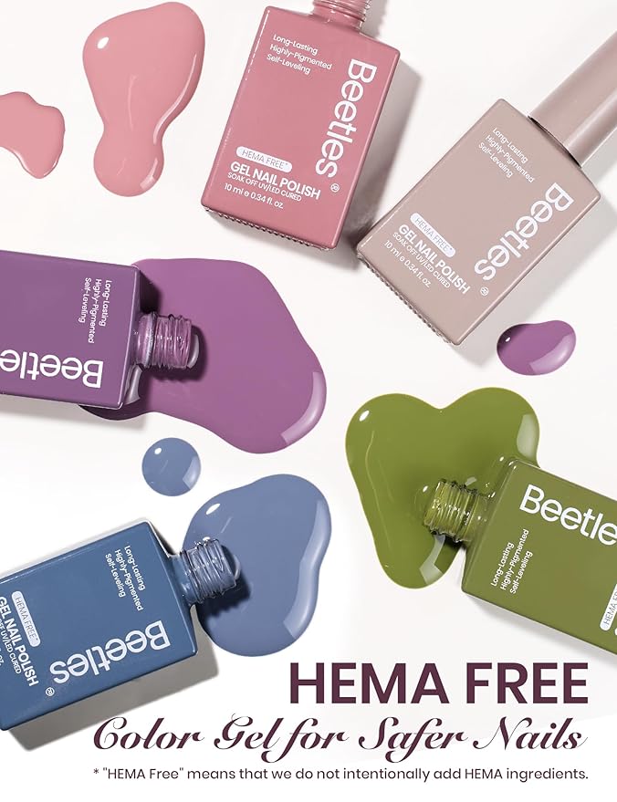 Beetles Winter Gel Polish Set - Winter Fantasy Collection 35PCS HEMA-Free 10ml Soak Off UV LED Gel Nail Kit Berry Red Caramel Colors with Base Top Coat &amp Cuticle Oil Christmas Gift