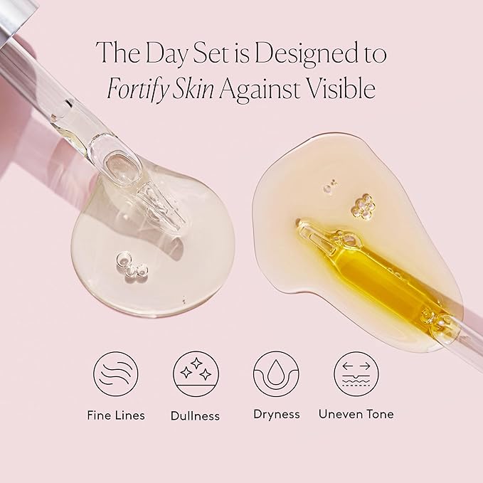 Naked &amp Thriving Limited Edition Day Set | Protect Antioxidant Day Serum (30 mL) + Prevent Anti-Aging Face Oil (35 mL) with Hyaluronic Acid Moringa and Rosehip Oil | 65 mL/2.18 fl oz (Set of 2)