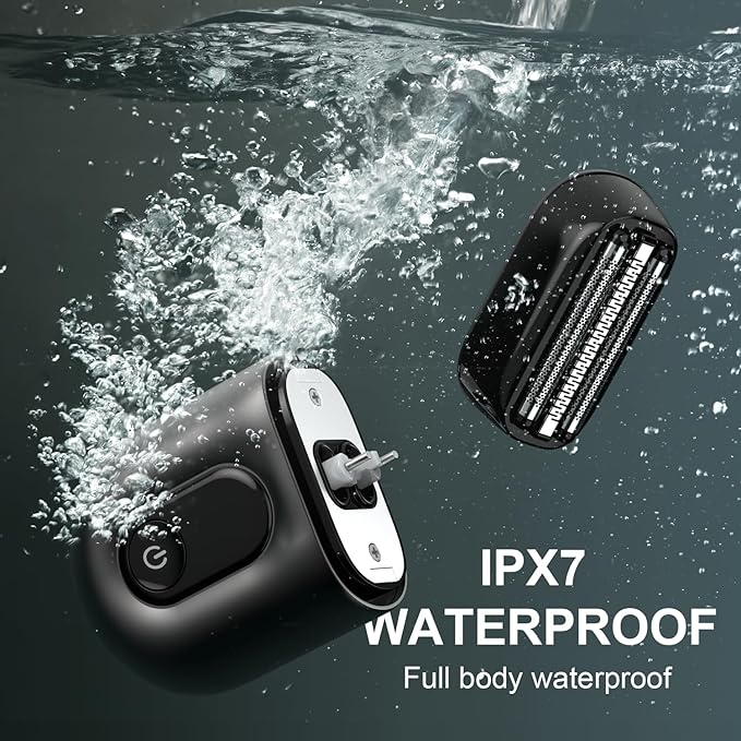 Electric Foil Shavers for Men: Mini Electric Razor with Big LED Display &amp 3 Floating Blades - IPX7 Waterproof Wet Dry Face Razor USB Type C