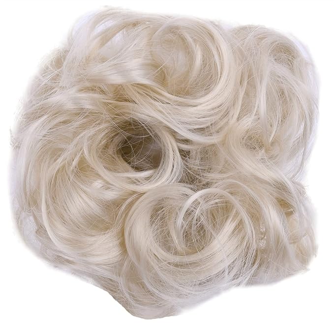 FRANCES Fake Hair Bun 1 Pack Synthetic Donut Bun Messy Bun Hair Slices Curly Wavy Headbands Women Bun Wig Synthetic Wig Hair Extensions Hair Accessories (Color : J88)