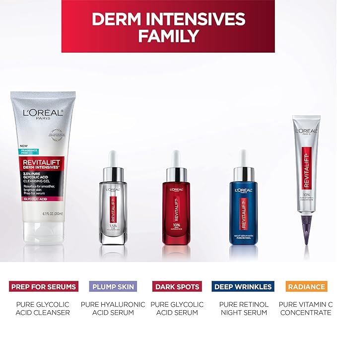 L'Oreal Paris Revitalift 0.3% Pure Retinol Night Serum Reduce Deep Wrinkles Fragrance Free 1 oz + Moisturizer Sample
