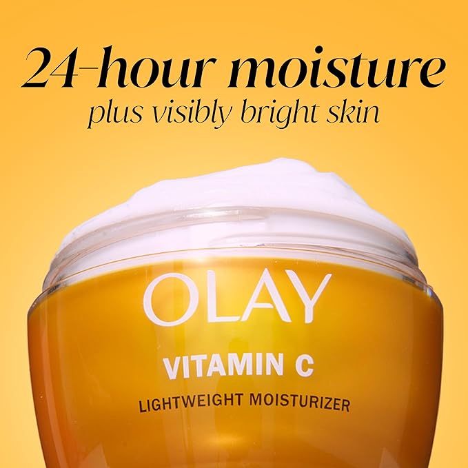 Olay Vitamin C Face Moisturizer Brightening Cream for Women Instant Hydration Evens Tone Dark Spot &amp Hyperpigmentation Reduction Glowing Skin Care - Niaciniamide Lactic Acid 1.7 Oz