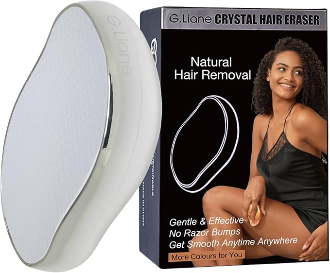 Crystal Hair EraserUpgraded Painless Crystal Hair RemoverEffective Nano Glass Hair Removal Device and Skin ExfoliationBody Epilator for Women and Men(Silver)