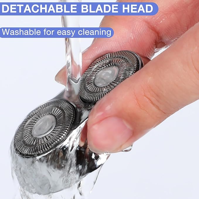 2026 New Model Mini Dual-Head Electric Shaver Electric Mini Portable Razor Pocket Size Washable Double Head Razor Rechargeable Waterproof Compact Electric Shaver for Home Car Travel (Blue)