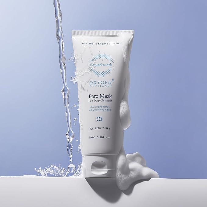 OxygenCeuticals Pore Mask ? Deep Cleansing Foaming Face Wash with Stearic Acid Lavender Oil &amp Portulaca Extract Helps Remove Impurities &amp Oil for Healthy-Looking Skin. 16.9 fl.oz (500ml)
