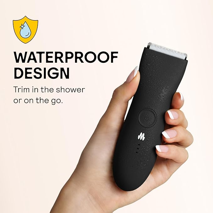 MERIDIAN The Trimmer Original - Body Hair Trimmer for Men Electric Shaver for Pubic Hair Chest Legs &amp Bikini Waterproof &amp Rechargeable Onyx