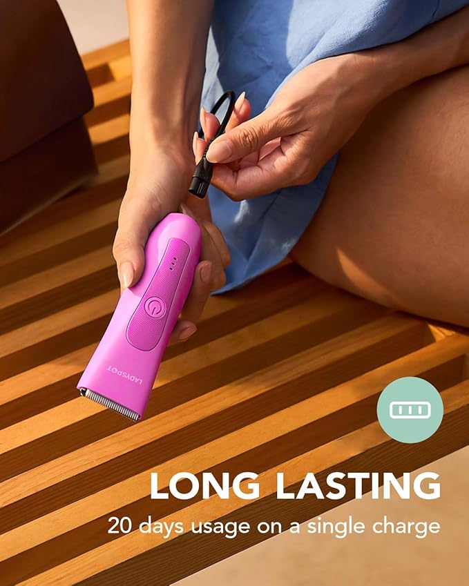 MANSPOT LADYSPOT??Hair Shaver for Women Shaving Sets with 3 Gurad and Replaceable Ceramic Blade Heads No Nick No Cut No Razor Burn Waterproof Wet/Dry 90 Minutes Shaving (Women-Rosered-Version)