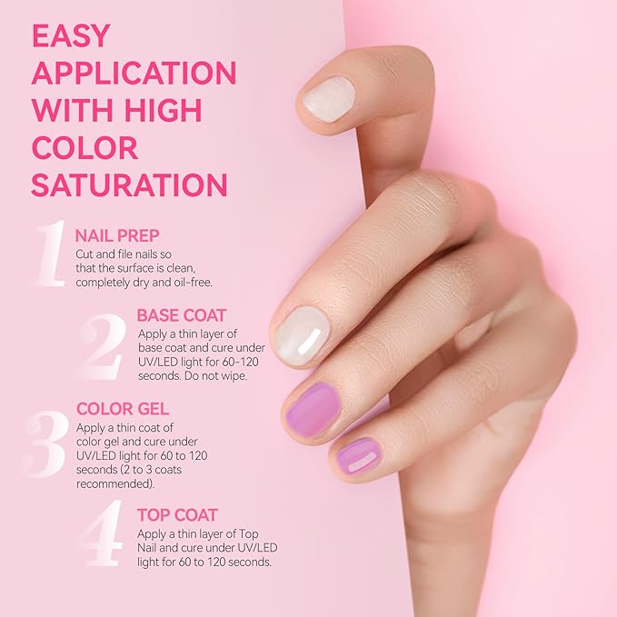phoenixy 40 PCS Gel Nail Polish Kit 36 Colors Gel Nail Polish Set with Base Top Coat Pink Blue Red at Home Nail Kit Christmas Gifts for Women