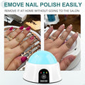 Nail Soaking Bowl Electric Soak off Bowl Manicure Soaker Nail Polish Remover Machine with Color Cuticle Nail Pusher for Gel Polish Acrylic Nails Dip Powder Removal Blue