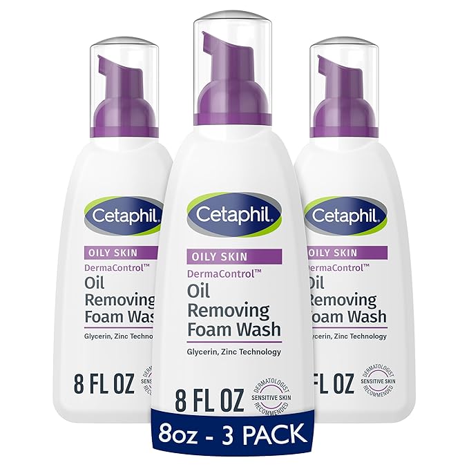 Cetaphil Pro Oil Removing Foam Wash Foaming Facial Cleanser Fragrance Free Formula Suitable for Sensitive Skin 8 Fluid Ounce (Pack of 3)