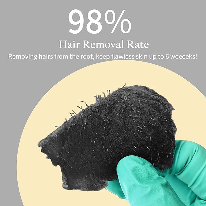 Maxpearl 2.5LB Hard Wax Beads for Hair Removal Men?™s Coarse Hair Formula - Brazilian Waxing Sensitive Skin Face Underarms Legs Back Chest and More with 20 Wax Sticks Black