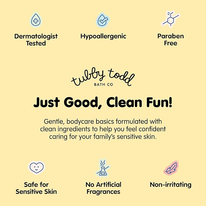TUBBY TODD Best Kids Face Wash 2pk ? Gel-to-Foam Facial Cleanser ? Clarifies &amp Brightens ? With Willow Bark &amp Hibiscus Enzyme ? Natural Ingredients ? Oil-Free Skincare For Kids ? 4 fl oz