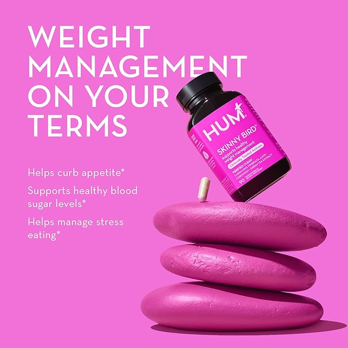 HUM Skinny Bird Green Tea Extract Appetite Support for Women with 5HTP Chromium Caralluma Fimbriata Gluten Free and Vegan Green Tea Extract Capsules Supplements for Women 90 Capsules