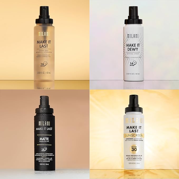 Milani Sunscreen Setting Spray + Primer Make It Last Sunscreen for Face- SPF 30 UVA &amp UVB Protection Antioxidant Rich Formula for Broad Spectrum Protection Prime + Set + Protect 2.02Fl. Oz - 2