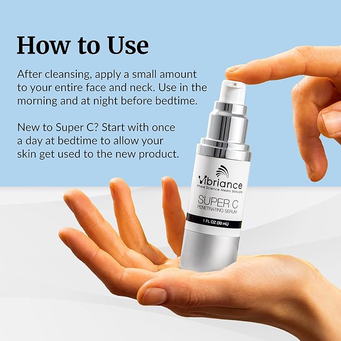 Vibriance Super C Serum for Mature Skin - All-in-One Vitamin Formula Hydrates Firms Lifts Smooths Targets Age Spots Wrinkles 1 fl oz - Pack of 3