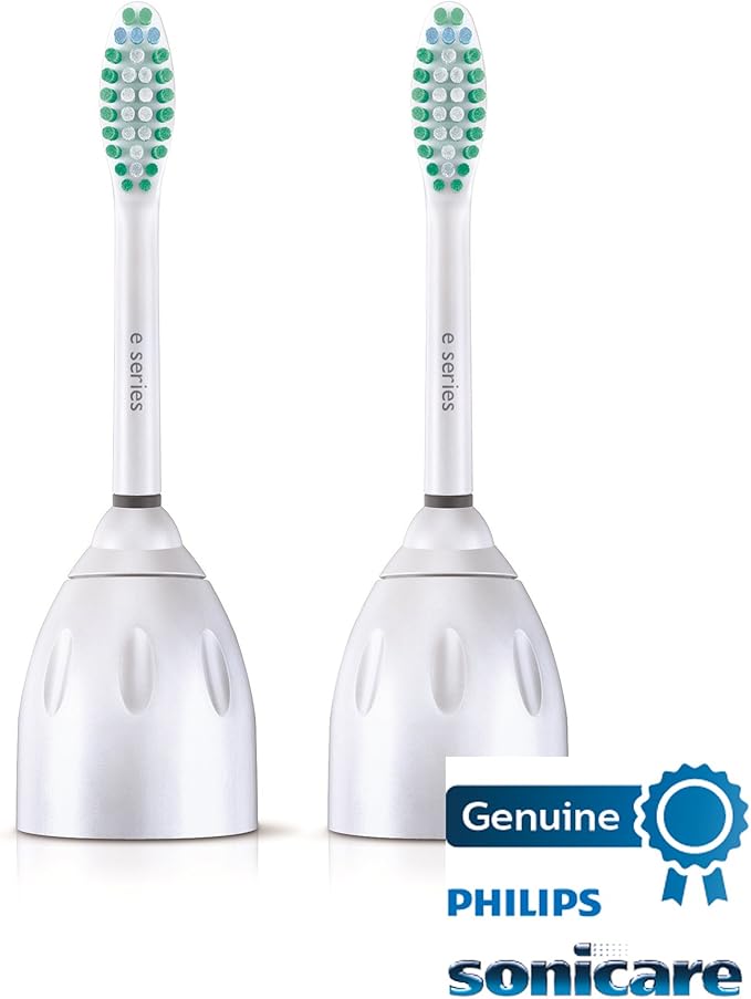 Philips Sonicare Genuine E-Series Replacement Toothbrush Heads 2 Brush Heads White HX7022/66