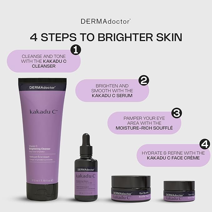 DERMAdoctor Vitamin C Face Wash ? Daily 3-in-1 Vitamin C Cleanser &amp Makeup Remover Face Wash That Tones Clears Pores Lifts Oil and Removes Sunscreen &amp Pollutants with Potent Kakadu Plum ? 7
