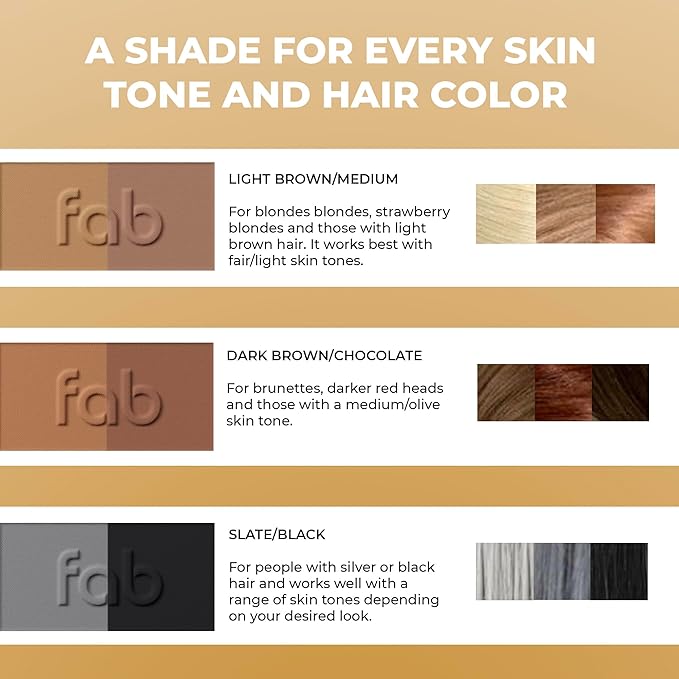 Fab Brows Duo Eyebrow Kit Ultimate Brow Stencil Kit with Compact Powder Mirror and Eyebrow Shaper Waterproof Eyebrow Makeup Kit Contour Palette Eyebrow Cosmetics (Light/Medium Brown)