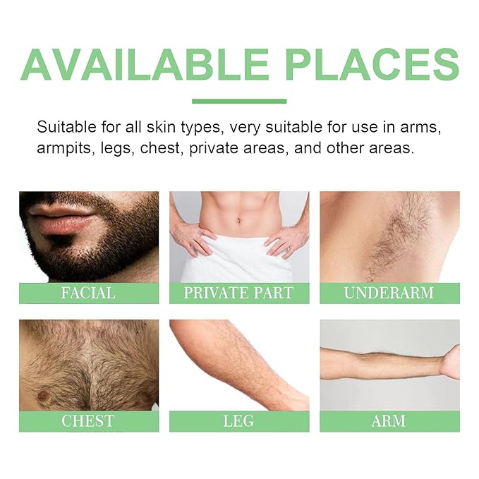 Man Hair Removal Cream with Natural Aloe Vera Natural Aloe Vera Quick Gentle Fast-Acting Hair Remover Mousse Moisturizing Nourishing Non-sticky for Face Multiple body parts (2PCS)