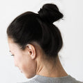 Sue's Collection Natural Human Skinny Hair Buns Piece Human Hair Bun Extension Mesh Donut for Women with Thin Hair Soft and Real Human Hair Bun Hair Pieces Girls and Women - Black 1