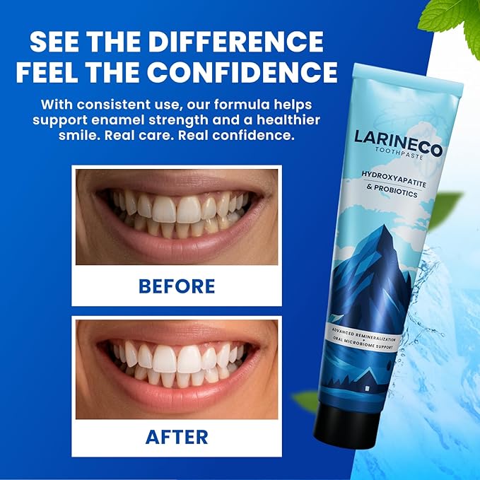 Larineco Nano Hydroxyapatite Toothpaste ? Sulfate Free Remineralizing Toothpaste ? Enamel Care Gentle Whitening Sensitive Teeth ? 4oz
