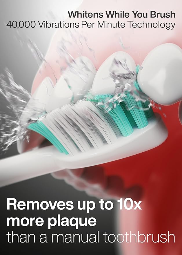 Aquasonic Vibe Series Ultra-Whitening Toothbrush ? ADA Accepted Electric Toothbrush - 8 Brush Heads &amp Travel Case ? 40000 VPM Motor &amp Wireless Charging - 4 Modes w Smart Timer ? Satin Rose Go