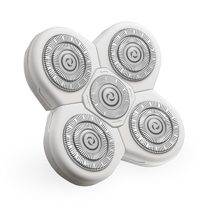 Freebird FlexSeries BodySmooth Rotary Blade Refill for Women - Gentle Shave for Sensitive Skin 5 Contouring Heads 50+ Shaves Mess-Free Cleanup
