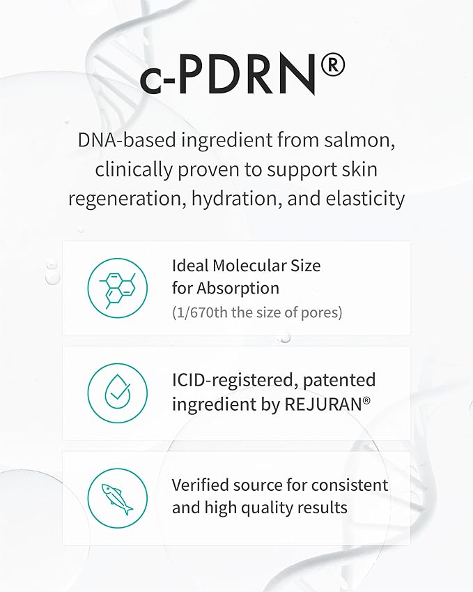 REJURAN® Turnover Ampoule c-PDRN® [Larger Size] - Original Salmon DNA PDRN Face Serum for Rejuvenation Firming Hydration &amp Youthful Glow Smooths Skin Texture. Korean Skincare (1.69 fl oz)