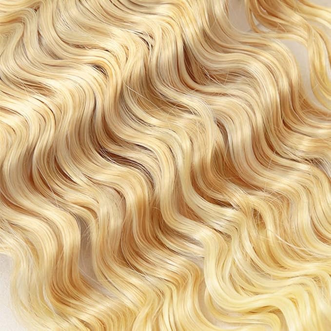 26 26 26 inch Honey Blonde Bundles 613 Deep Wave Bundles Human Hair Blonde Bundle Two Tone 613 and 27 Bundle 300g