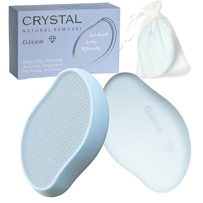 Premium Crystal Hair EraserPainless Exfoliation Hair Removal EpilatorNano Glass Hair Remover for WomenNatural Gentle and Efficient Shaver Trimmer on Leg Arm(Sky Blue)