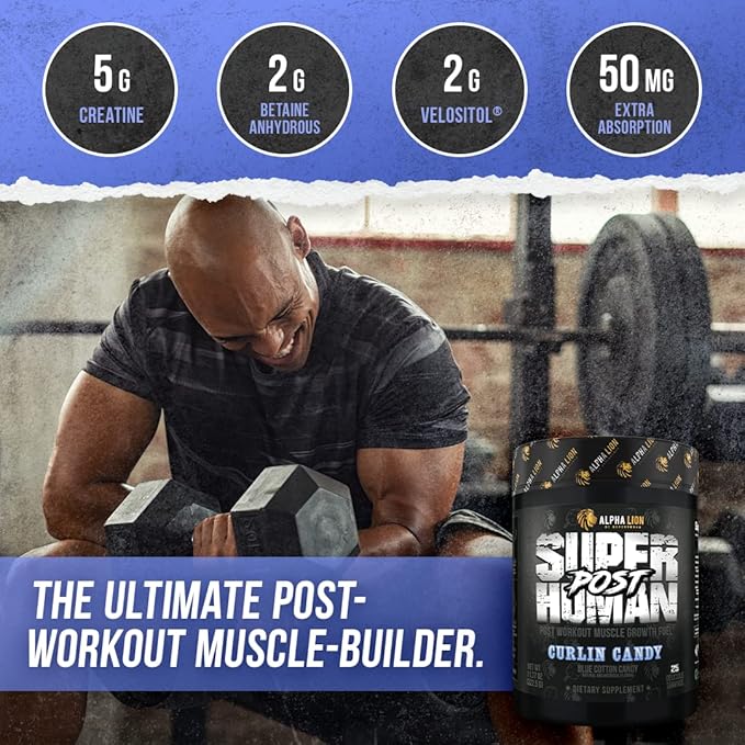 ALPHA LION Superhuman Post Post Workout Recovery Fast Acting Post Workout for Men &amp Women (25 Servings Curlin Candy)