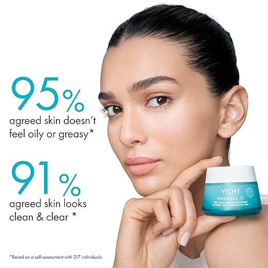 Vichy Mineral 89 Fragrance Free Cream Moisture Boosting Cream with Hyaluronic Acid Daily Face Moisturizer Available in 3 Formulas For All Skin Types Dry &amp Sensitive Skin &amp Mattifying for O