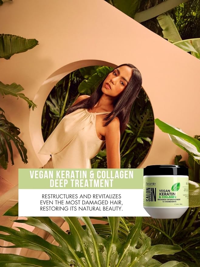 RECAMIER PROFESSIONAL SALON IN Vegan Keratin &amp Collagen Hair Recharge Intensive Mask 17.6oz.