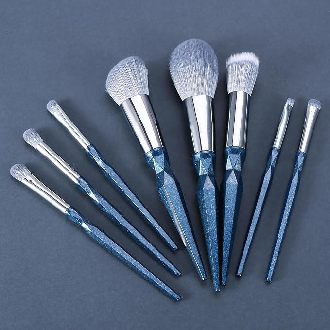 Sapphire Blue Makeup Brush Set Professional Vegan Makeup Brushes Set Makeup Brush Set with Case Glitter Cosmetic Brushes Makeup Set Make up Brushes Vegan Make up Brushes Set Professional
