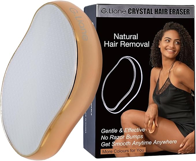 Crystal Hair EraserUpgraded Painless Crystal Hair RemoverEffective Nano Glass Hair Removal Device and Skin ExfoliationBody Epilator for Women and Men(Gold)