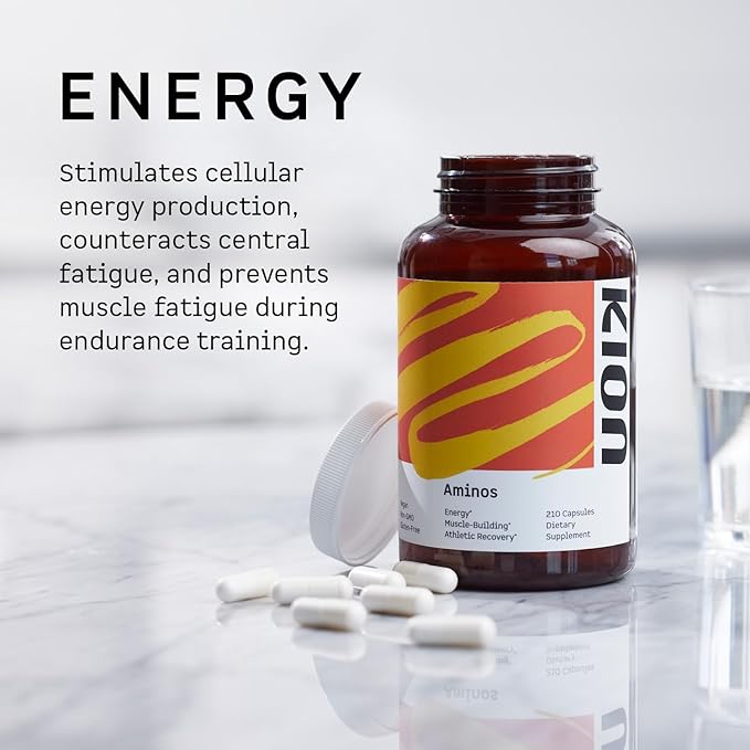 Kion Aminos Essential Amino Acids Capsules | The Building Blocks for Muscle Recovery Reduced Cravings Better Cognition Immunity and More | 30 Servings