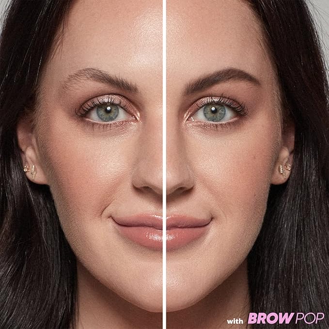 Kosas Brow Pop - Longwear Eyebrow Makeup Dual-Sided Defining Pencil with Castor Oil for Soft Natural Look of Real Hair - Medium Brown