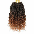 Deep Faux Locs Crochet Hair 10 Inch 8 Packs Goddess Locs Faux Locs Soft Locs Crochet Braids with Curly Ends Pre Looped Deep Wavy Crochet Hair for Black Women (T30)