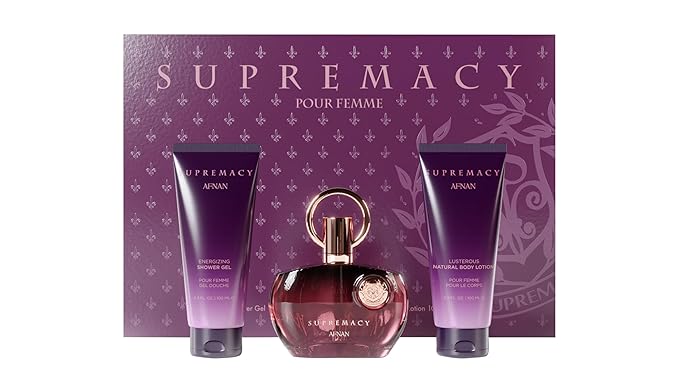 Afnan Supremacy Purple Perfume Gift Set ? Eau De Perfume + Body Lotion + Shower Gel
