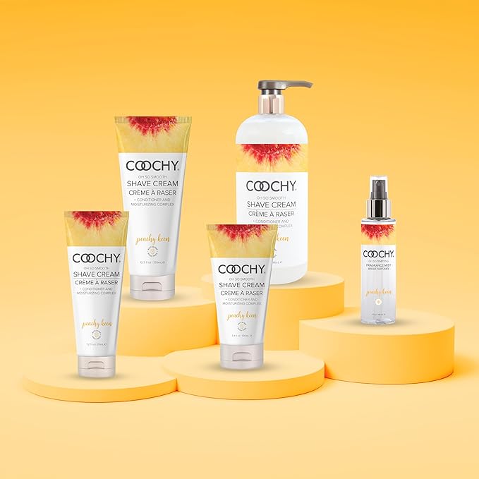 Coochy Shave Cream - Moisturizing Shave Lotion - Gentle Intimate Shaving Cream - For Bikini Area Underarms Legs &amp More - Rash-Free Hydrating Formula - Peachy Keen 32 oz