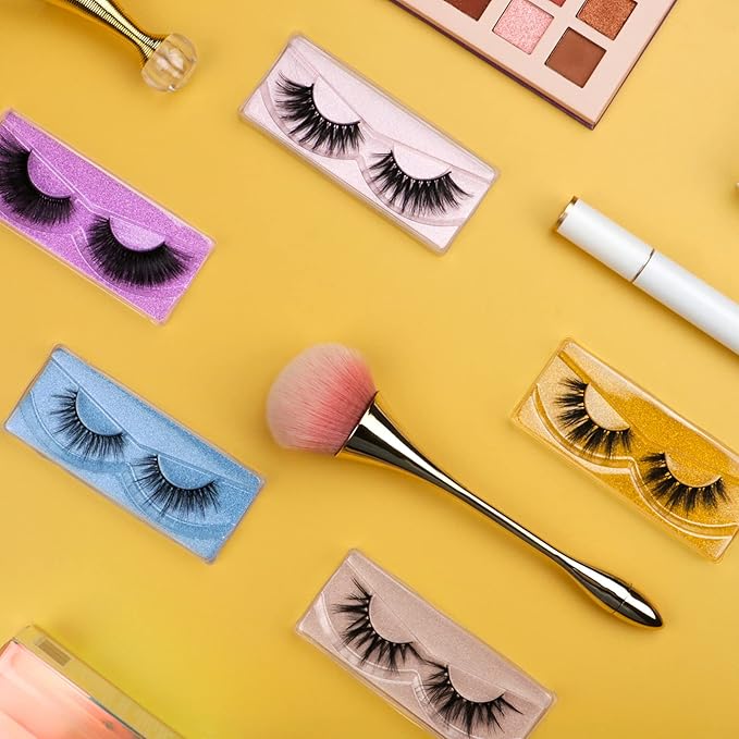 Wholesale Lashes 3D Faux Mink Eyelash Bulk 18mm Handmade Reusable Eye Lash Dramatic Fluffy False Lash with Glitter Portable Packing (30 pairs - A02)